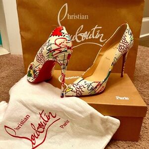 Louboutin Pigalle Follies 100mm Size 41 Patent multicolor